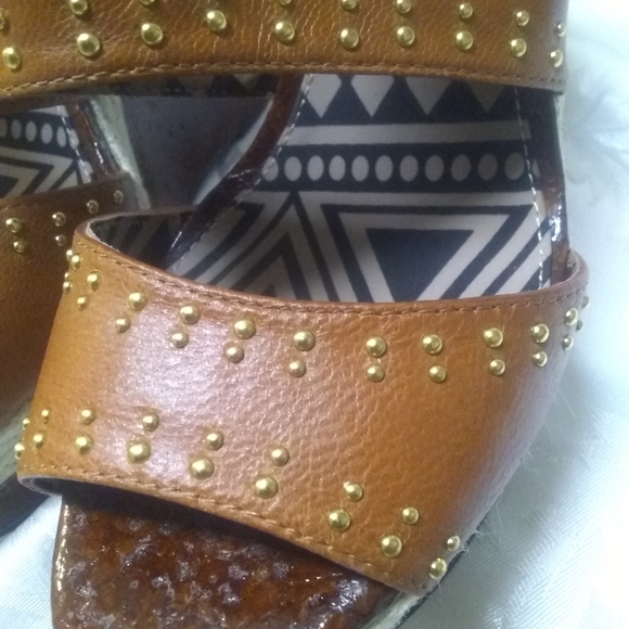 Jessica Simpson Gena Brown Leather Wedge Platform - Picture 3 of 8